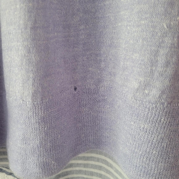 J. Crew Women's Blue Striped Mixed Media Wool Linen Cotton Blend Top Size Small - Picture 5 of 7